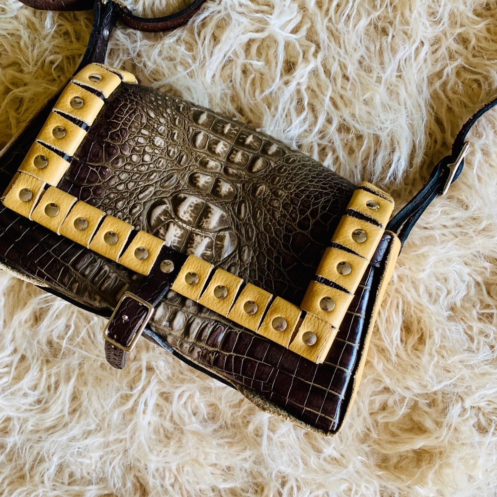 Bella Dolci Handcrafted Croc Embossed Satchel